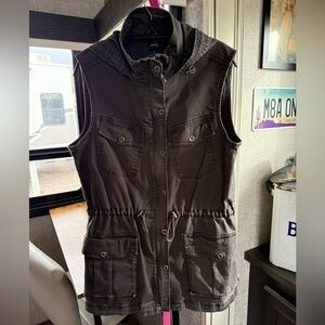 Jag Jeans cotton blend safari hiking gorpcore Gray Utility Vest size Small